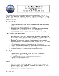 CITY OF FOUNTAIN VALLEY BUILDING DEPARTMENT