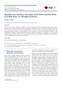 Models are Valid or Invalid, and Then Useful Only If Valid Also in