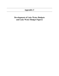 Appendix C Development of Lake Water Budgets and Lake Water