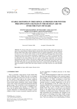stable isotopes in tree rings as proxies for winter