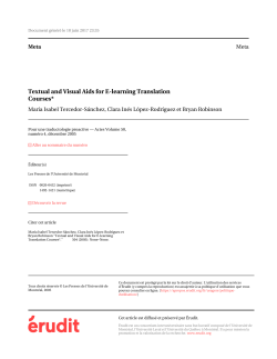 Textual and Visual Aids for E-learning Translation Courses