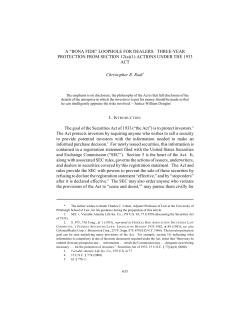 A “BONA FIDE” LOOPHOLE FOR DEALERS: THREE