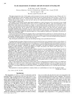 In situ measurements of moisture and salt movement in freezing soils