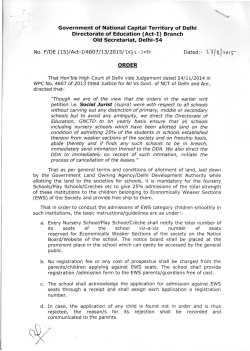 Government of National Capital Territory of Delhi Directorate of