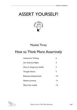 How to think more assertively - Centre for Clinical Interventions
