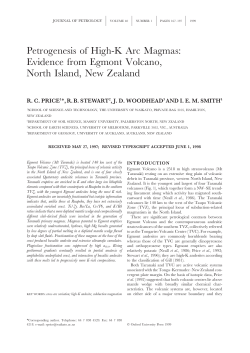 Evidence from Egmont Volcano, North Island, New Zealand