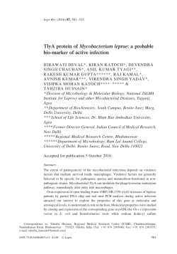 501 TlyA protein of Mycobacterium leprae: a probable bio