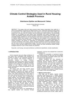 Climate Control Strategies Used in Rural Housing: Ardebil Province