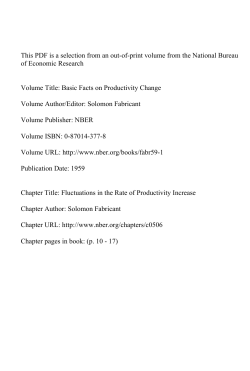 Fluctuations in the Rate of Productivity Increase