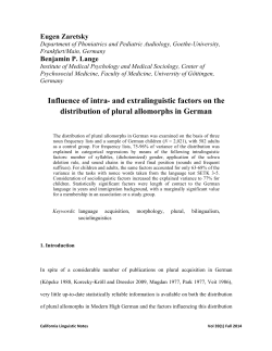 Influence of intra - Department of English, Comparative Literature