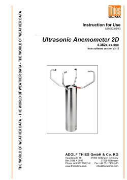 Thies 2D Ultrasonic Anemometer Manual