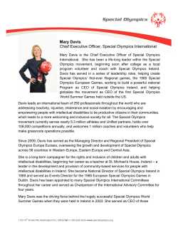 CEO Mary Davis - Special Olympics
