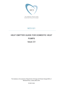 MIS 3005 Heat Emitter Guide - Ground Source Heat Pump Association
