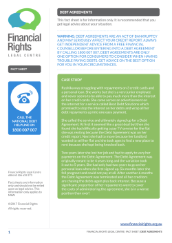 Debt Agreements - Financial Rights Legal Centre