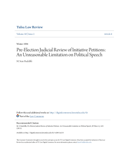 Pre-Election Judicial Review of Initiative Petitions: An Unreasonable