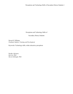 Perceptions and Technology Skills of Secondary History - UW