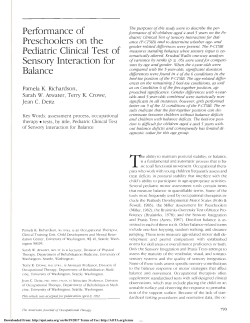 Performance of Preschoolers on the Pediatric Clinical Test of