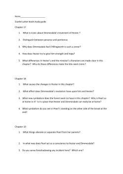 Scarlet Letter book study guide Chapter 17 1. What is ironic about