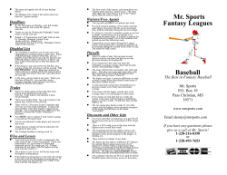 Mr. Sports Baseball Brochure - Mr. Sports Fantasy Baseball