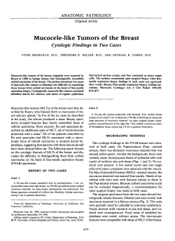 Mucocele-like Tumors of the Breast