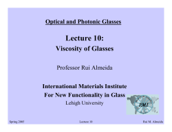 Optical and Photonic Glasses