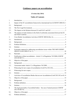 CERTIF Guidance papers on accreditation