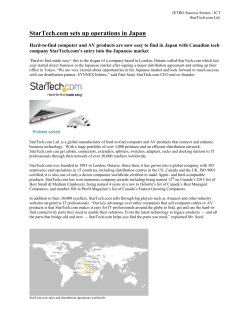 StarTech.com sets up operations in Japan