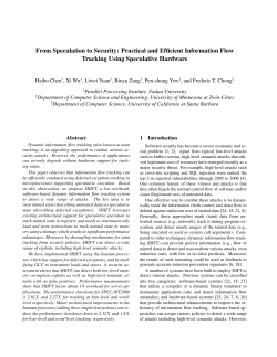 Practical and Efficient Information Flow Tracking Using Speculative