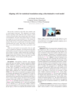 Aligning ASL for statistical translation using a discriminative word