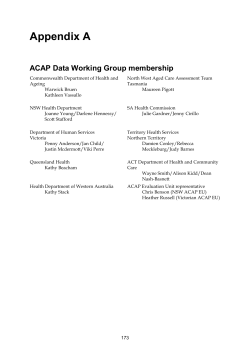 ACAP code list for Health condition&mdash;long