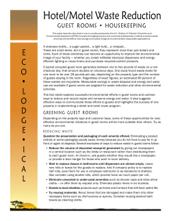Hotel/Motel Waste Reduction - Guest Rooms