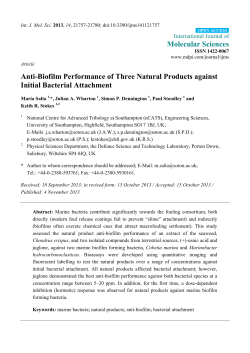 Anti-Biofilm Performance of Three Natural Products against Initial