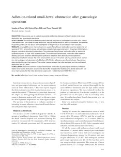 Adhesion-related small-bowel obstruction after gynecologic operations