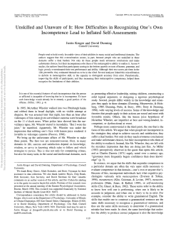 Unskilled and Unaware of It: How Difficulties in Recognizing One`s