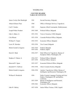 Yugoslavia - Association for Diplomatic Studies and Training