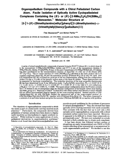 Organopalladium Compounds with a Chiral Palladated Carbon