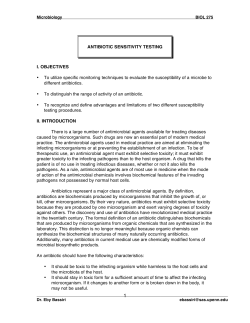 Antibiotic Sensitivity Testing
