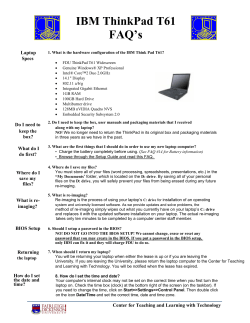 IBM ThinkPad T61 FAQ`s - Office of Academic Technology