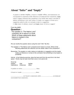 About &ldquo;Infer&rdquo; and &ldquo;Imply&rdquo;