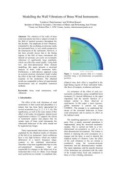 Modelling the Wall Vibrations of Brass Wind Instruments