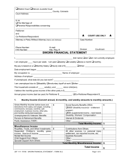sworn financial statement - Colorado Divorce