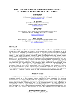 operationalizing the use of lidar in forest resource inventories