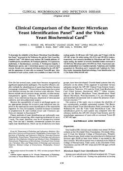Clinical Comparison of the Baxter MicroScan Yeast Identification