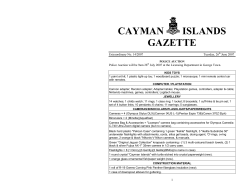Cayman Islands Gazette - Cayman Islands Government