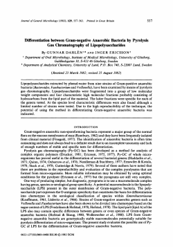 Differentiation between Gram-negative Anaerobic Bacteria by