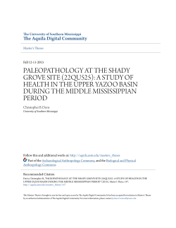 paleopathology at the shady grove site (22qu525): a study of health