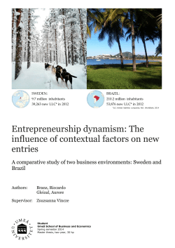 Entrepreneurship dynamism: The influence of contextual factors on