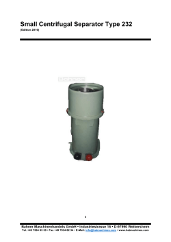 Small Centrifugal Separator Type 232