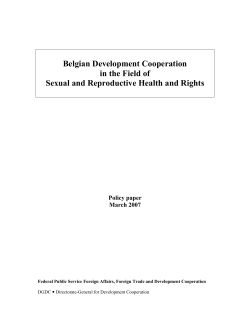 The Belgian Development Cooperation in the Field of Sexual and