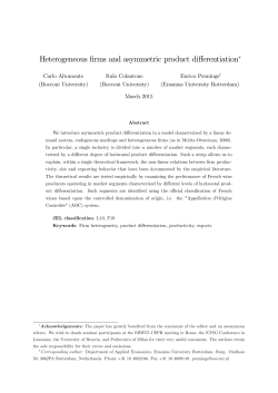 Heterogeneous firms and asymmetric product differentiation!